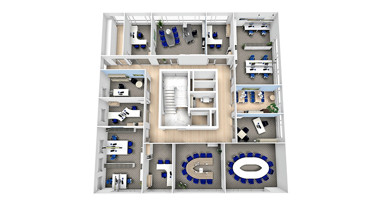 Examples of single and multi-person offices