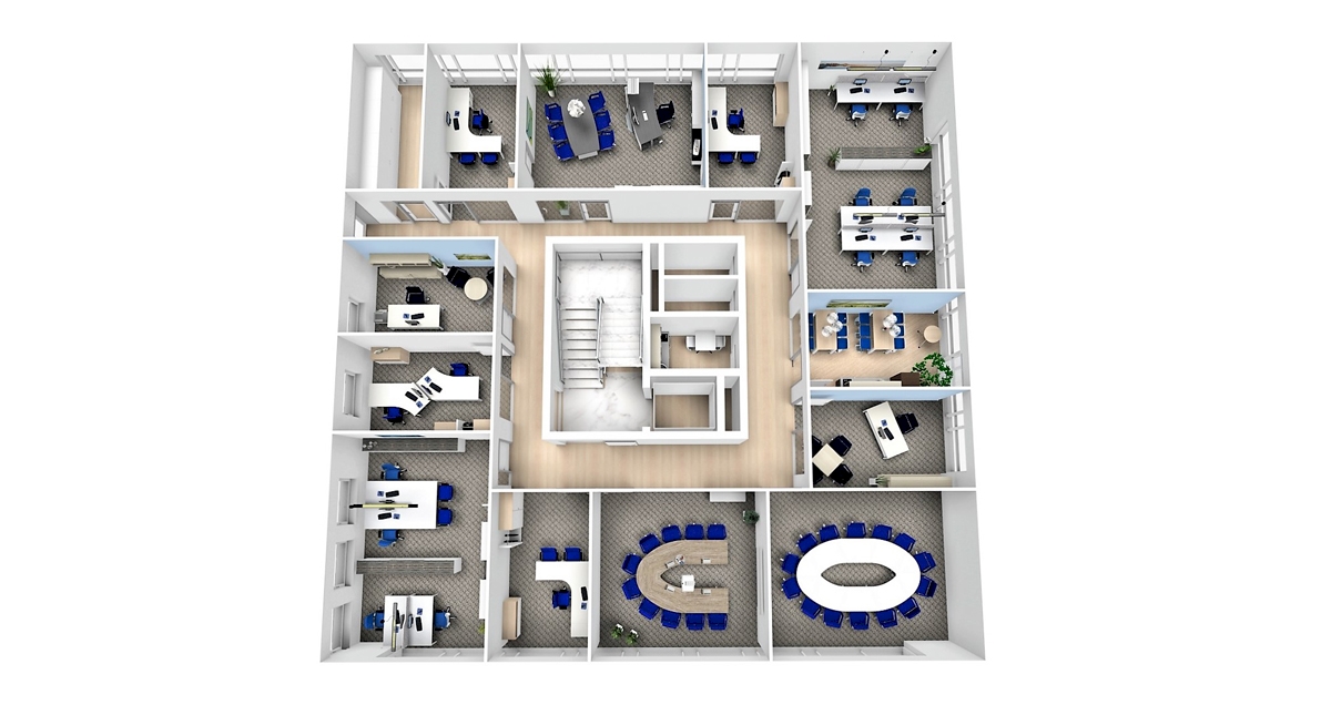 Cellular office structure with single and multi-person offices