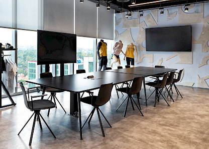 A contemporary conference room for creative meetings.