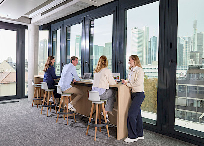 Work area with high bench.