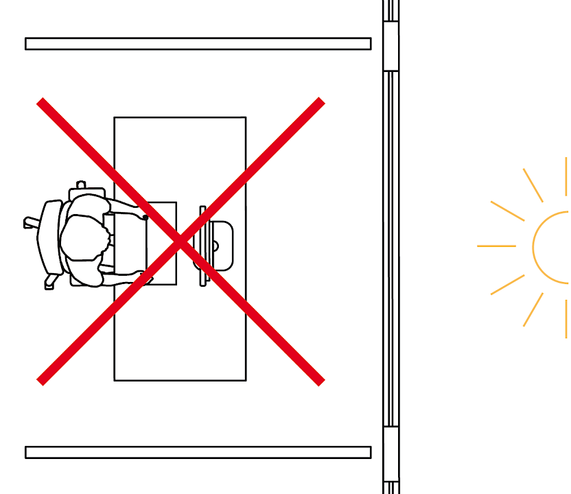 Fig. 2 – Incorrect positioning leads to direct glare