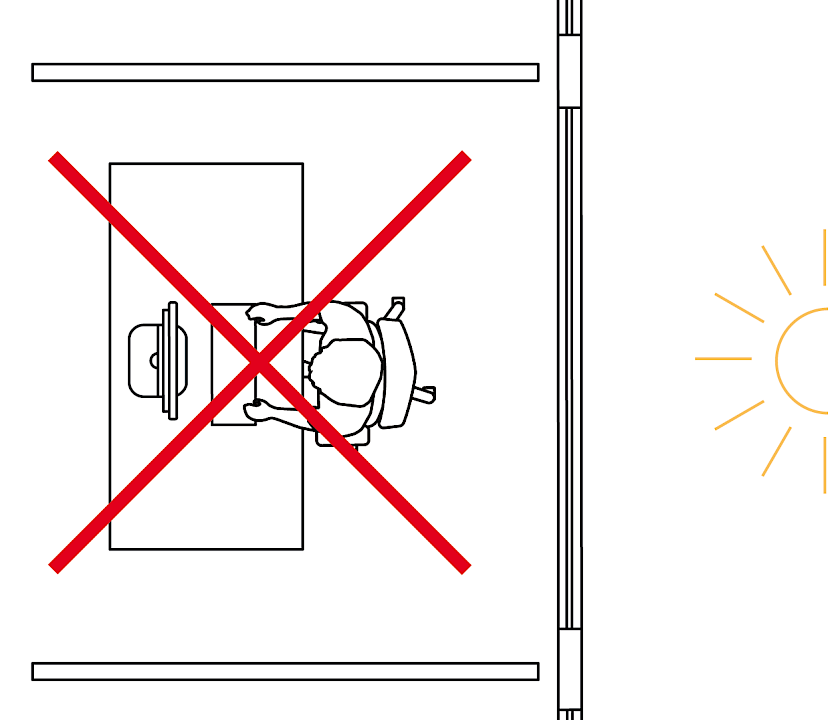 Fig. 3 – …or to reflected glare caused by daylight reflection on the screen surface