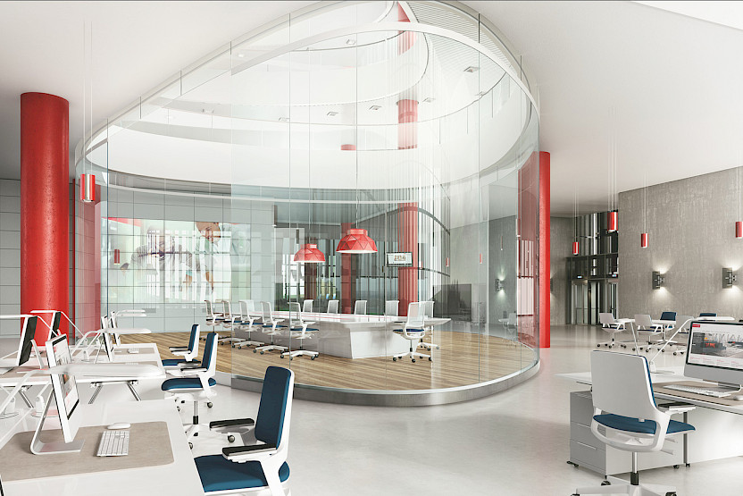 In some areas, skylights can be used (Image source: Interstuhl) …