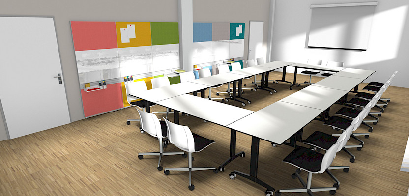 Project spaces can also host presentations and conferences.