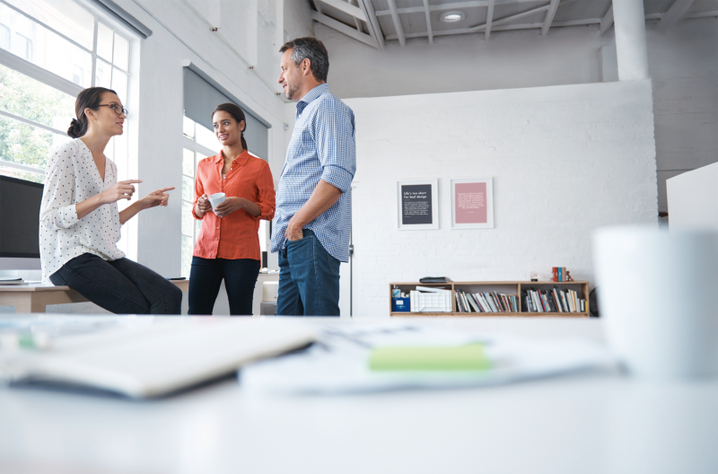 The office is becoming a hub where employees meet time and again.