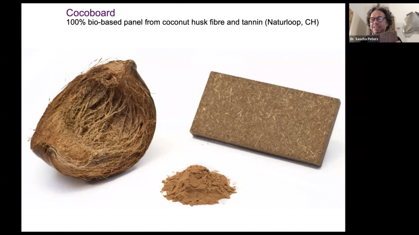 NaturLoop nutzt als Werkstoff für seine Platten Kokosnussfasern und somit einen ebenfalls ein Abfallstoff.