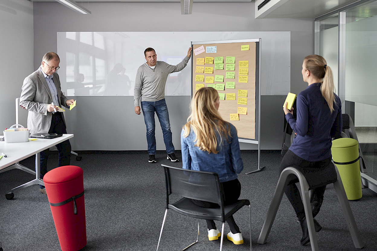 Die Flexbox für „Create & Innovate“ kann als „Konferenzwerkstatt“ von Projektgruppen auch tageweise gebucht werden.