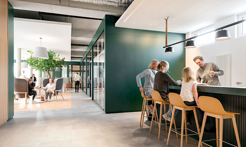 The coffee point: sociable hotspot for employees and guests